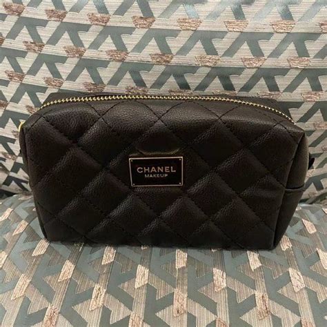 chanel makeup bag vinyl|Chanel makeup bag for sale.